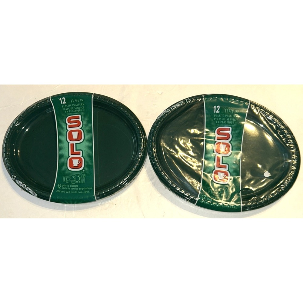 SOLO PLATES 12 Plates Ultra Green‎ 11 1/4"x 9" NIP Lot Of 2